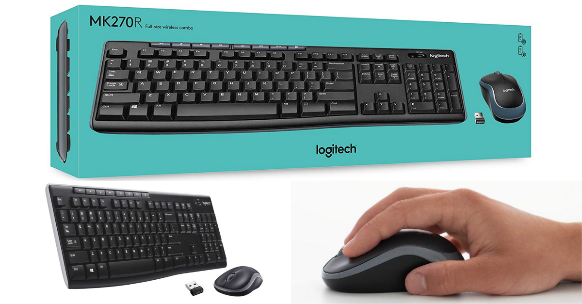 Logitech MK270r Wireless Keyboard and Mouse Combo for Windows, 2.4 GHz Wireless, 3 Year Warranty, 8 Multimedia & Shortcut Keys, 2-Year Battery Life, PC/Laptop- Black